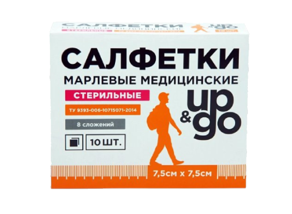 фото упаковки Салфетки марлевые UP&GO