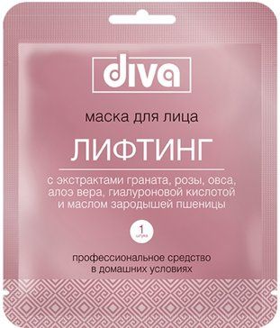 фото упаковки Diva маска для лица и шеи на тканевой основе Лифтинг