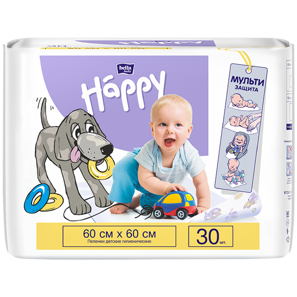 фото упаковки Пеленки детские впитывающие Bella baby Happy