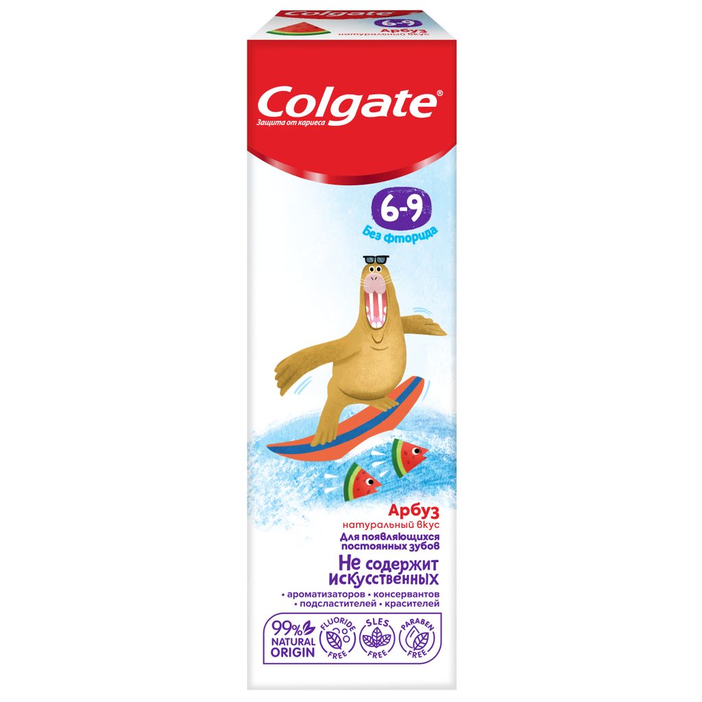 Colgate Паста зубная детская от 6 до 9 лет без фторида, 60 мл, 1 шт.