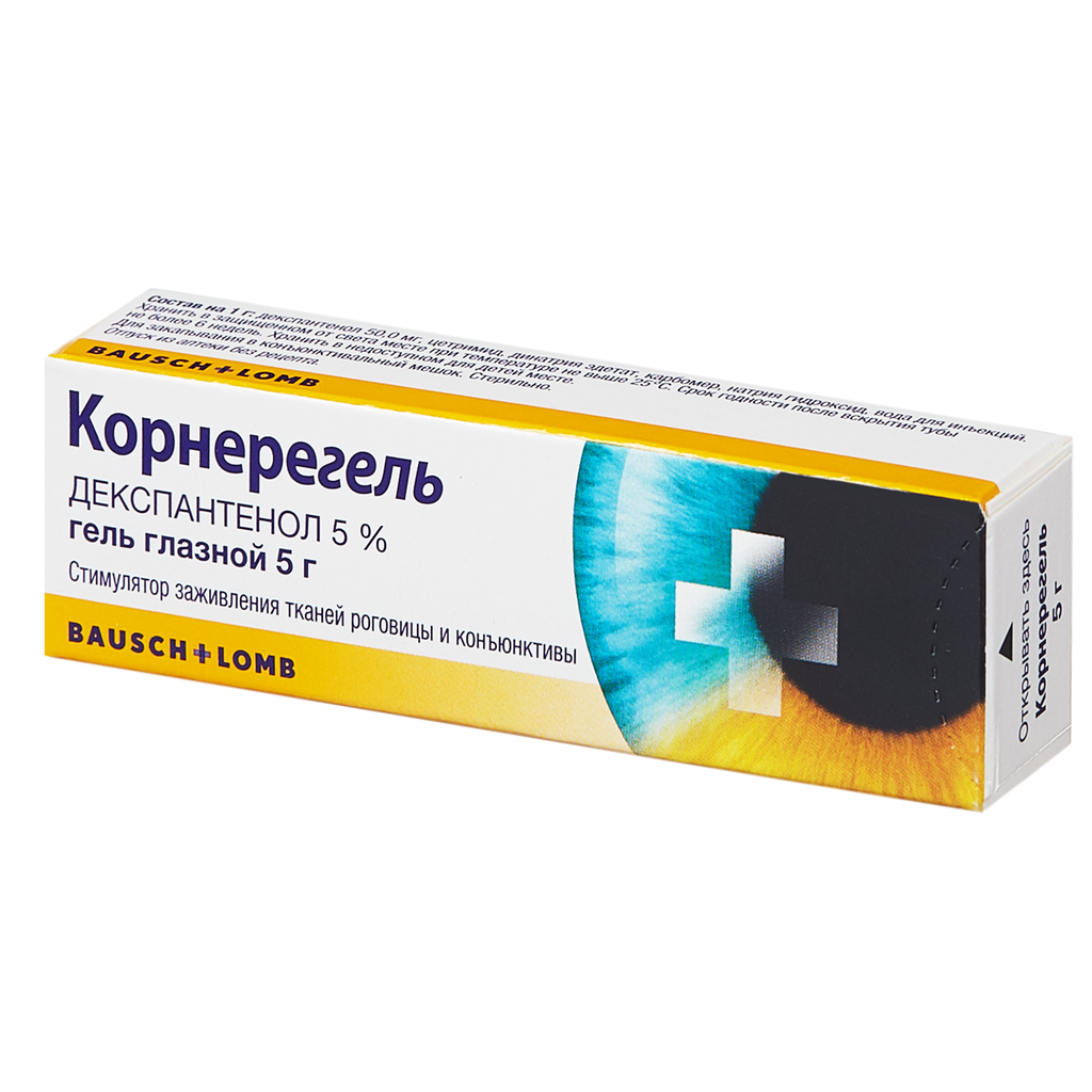 Корнерегель, 5%, гель глазной, 5 г, 1 шт. купить по цене от 535 руб в Новосибирске, заказать с доставкой в аптеку, инструкция по применению, отзывы, аналоги, Bausch Health