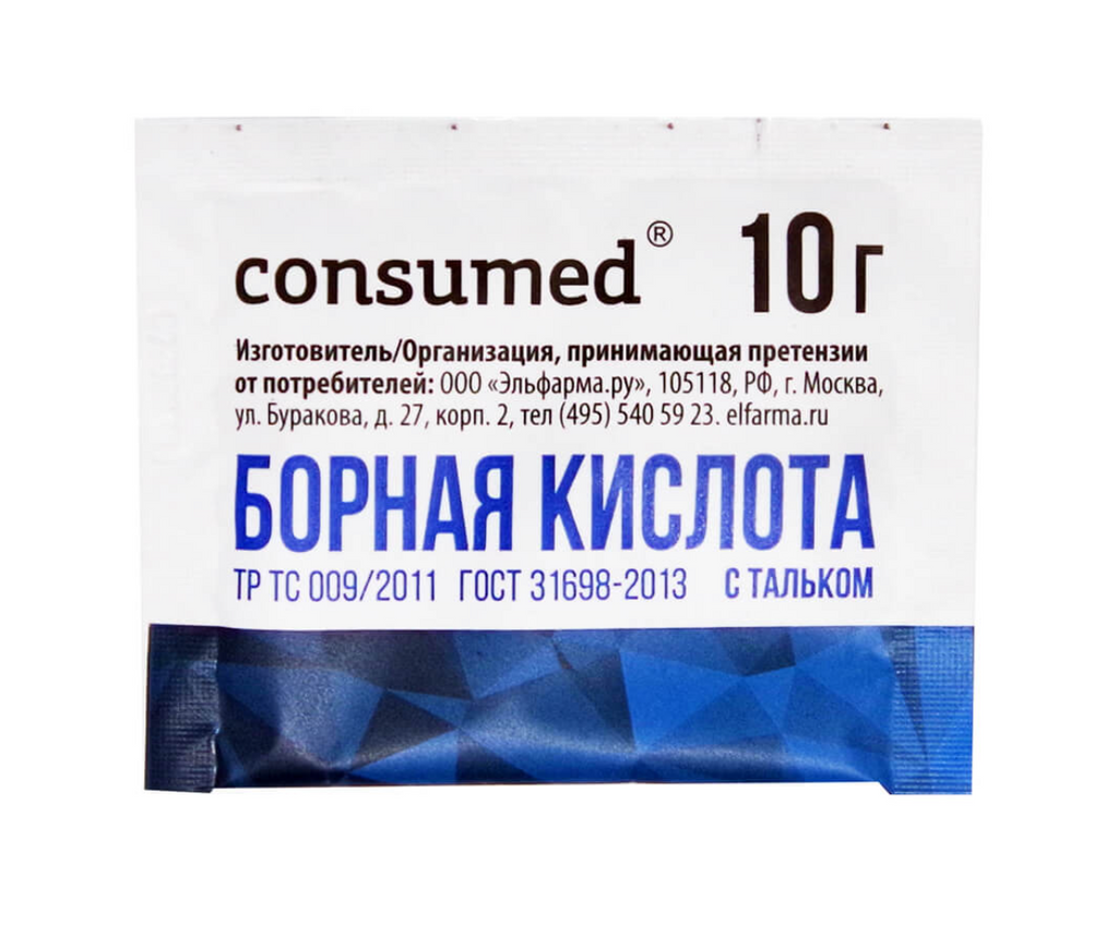 фото упаковки Consumed Пудра гигиеническая борная кислота с тальком