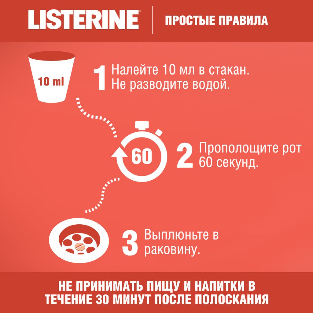 Listerine Smart Rinse Ополаскиватель для полости рта Ягодная Свежесть, раствор для полоскания полости рта, для детей, 250 мл, 1 шт.