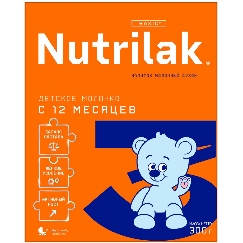 Nutrilak 3 Детский сухой молочный напиток, для детей с 12 месяцев, смесь  молочная сухая, 300 г, 1 шт. купить по цене от 305 руб в Новосибирске,  заказать с доставкой в аптеку, инструкция