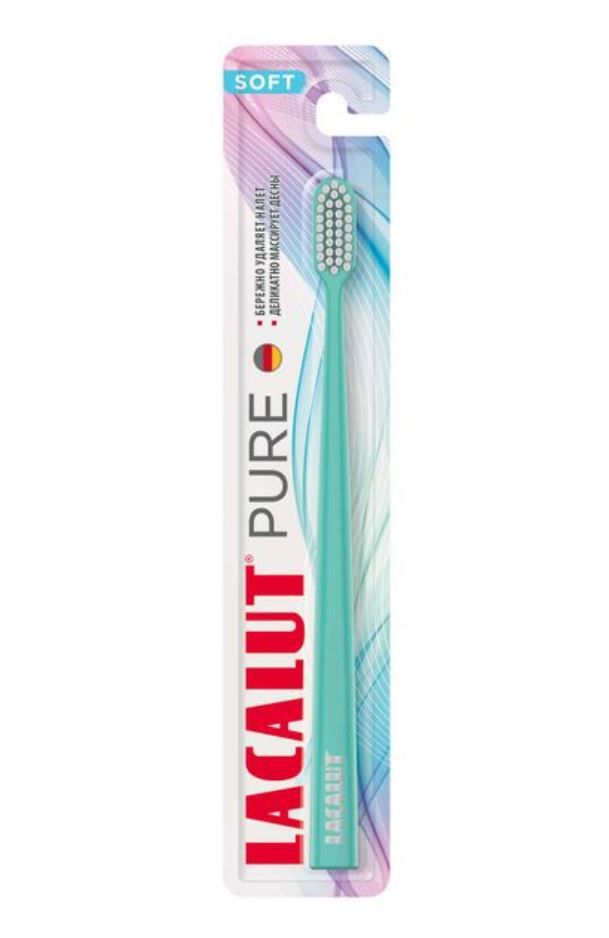 фото упаковки Lacalut Pure Щетка зубная мягкая, 1 шт. фото упаковки Lacalut Pure Щетка зубная мягкая