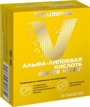 фото упаковки Vitumnus Альфа-липоевая кислота Форте