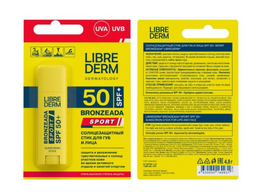 Librederm Bronzeada Sport Стик солнцезащитный для губ и лица