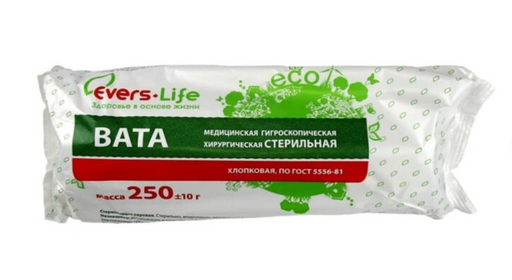 Evers Life Вата хирургическая, стерильный, 250 г, 1 шт.