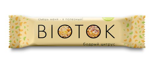 Биоток Батончик мюсли Бодрый цитрус, 30 г, 1 шт.