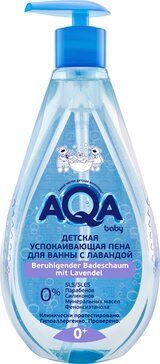 AQA baby пена для ванны детская успокаивающая, с лавандой, 400 мл, 1 шт.