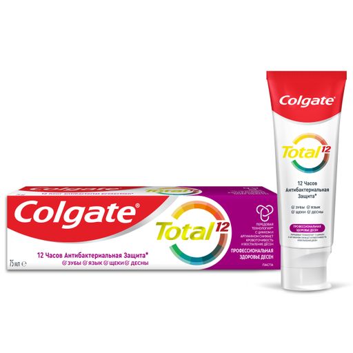 Colgate Паста зубная Total 12 Профессиональная Здоровье десен, паста зубная, 75 мл, 1 шт.