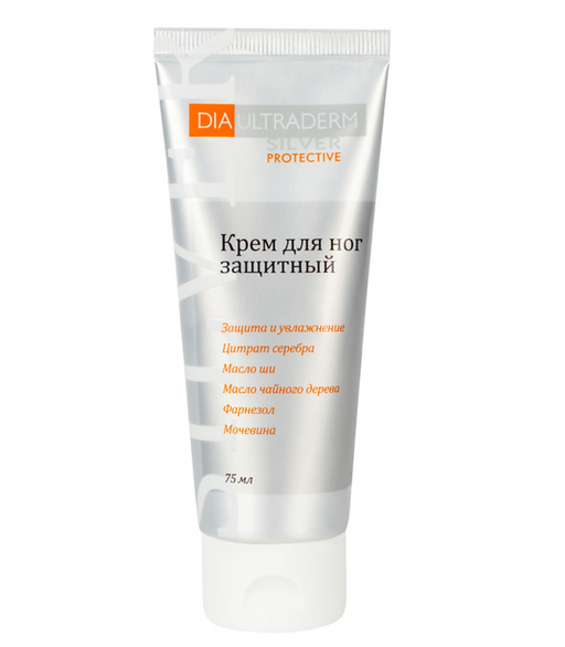 Diaultraderm Silver Крем для ног защитный, крем, 75 мл, 1 шт.