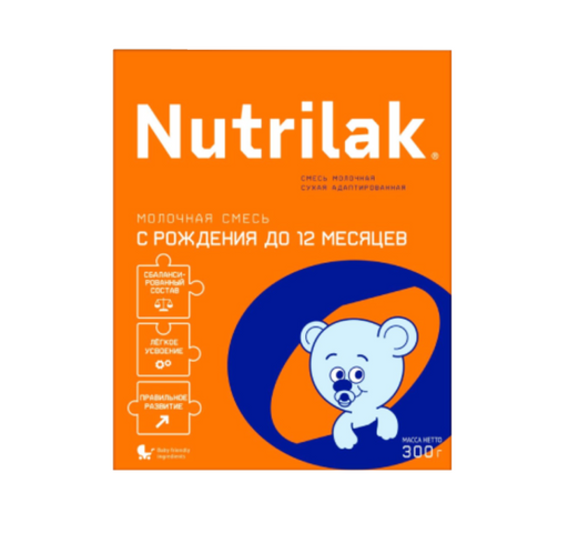 Nutrilak Смесь сухая молочная адаптированная 0-12 мес, смесь молочная сухая, 300 г, 1 шт.