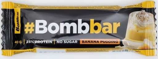Bombbar батончик глазированный в шоколаде Банановый пудинг, 25%, 40 г, 1 шт.