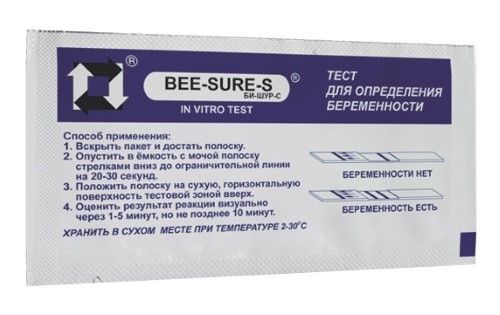 Bee-sure-s Тест на беременность, тест-полоска, 1 шт.