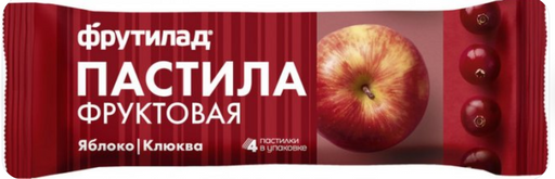Фрутилад Пастила фруктовая, батончик, яблоко клюква, 30 г, 1 шт.
